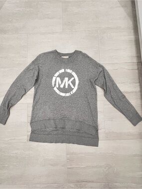 Michael Kors Gray Crewneck Sweater with White MK Logo